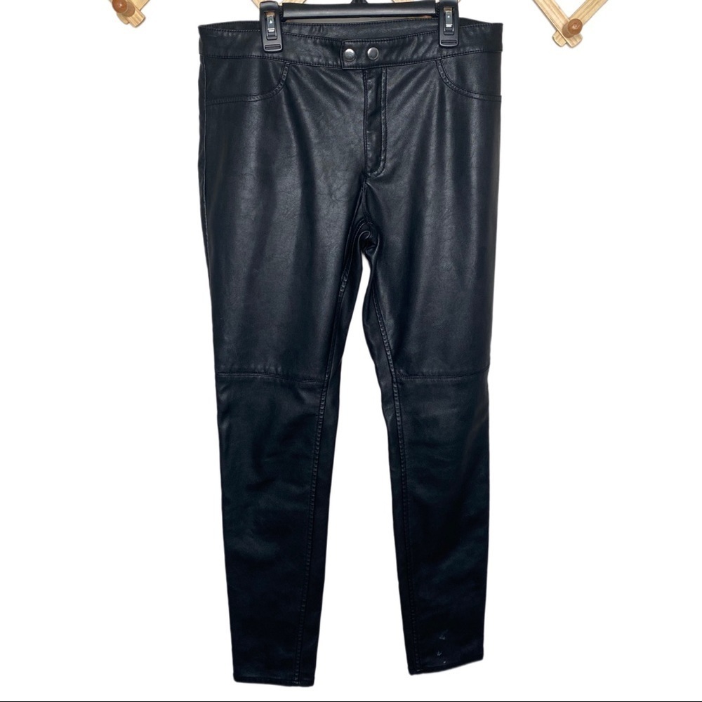 Faux leather zip up pants
